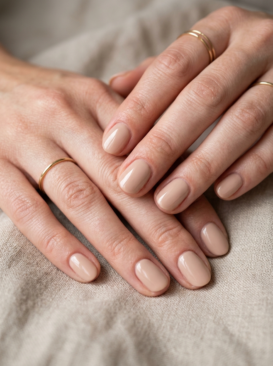 Milky Pink Shellac Nails